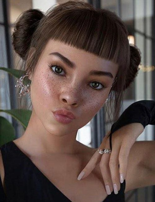 Space-buns-with-micro-bangs