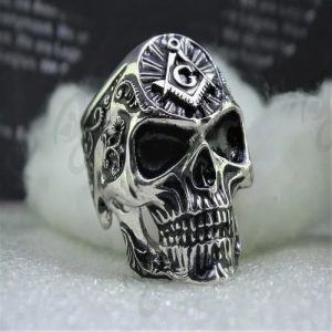 925 Sterling Silver Gothic Style Biker Skull Ring at Rs 8766.66/piece in Surat