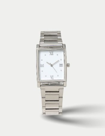 Silver Square Face Watch