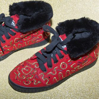 Sneakers Umberto Bianchi Size EU 37 US 6 Hip Hop Winter Autumm Fluffy Artsy Keith Harring Style 90s 80s Shoe One of a Kind Sportswear