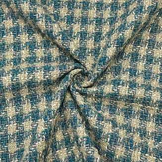 Teal and Beige Fashion Tweed Fabric – Pound Fabrics