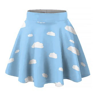 Kawaii Plus Size Blue Sky Elastic Circle Skirt - Harajuku Skirts, Plus Size Skater Skirts, Kawaii Plus Size Skirts, Plus Size Clothing