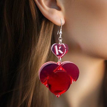 Red Heart Drop Earrings - Bold Statement Retro 90s & Y2K-Inspired Kidcore Style